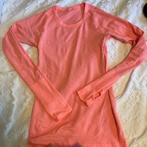 Pink Lululemon long sleeve top